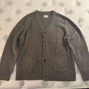 Rhythm Gray Floral Cardigan Sweater